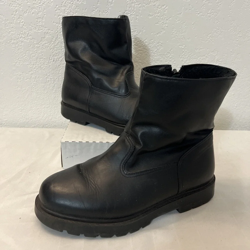Mens Toe Warmers black winter boot TRACK side zip CANADA Lined 8